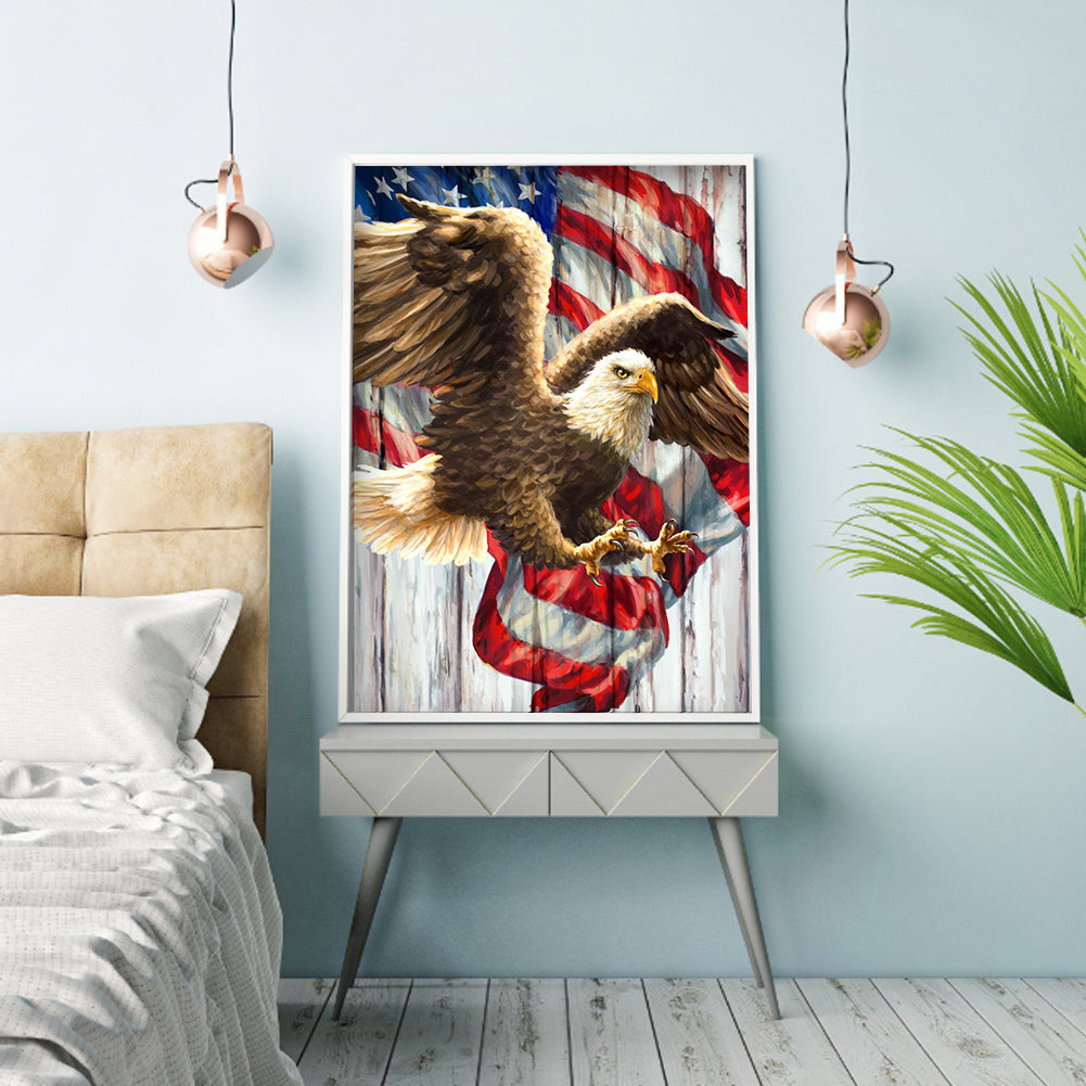 Flag Eagle - Full Square Drill Diamond Painting 30*40CM