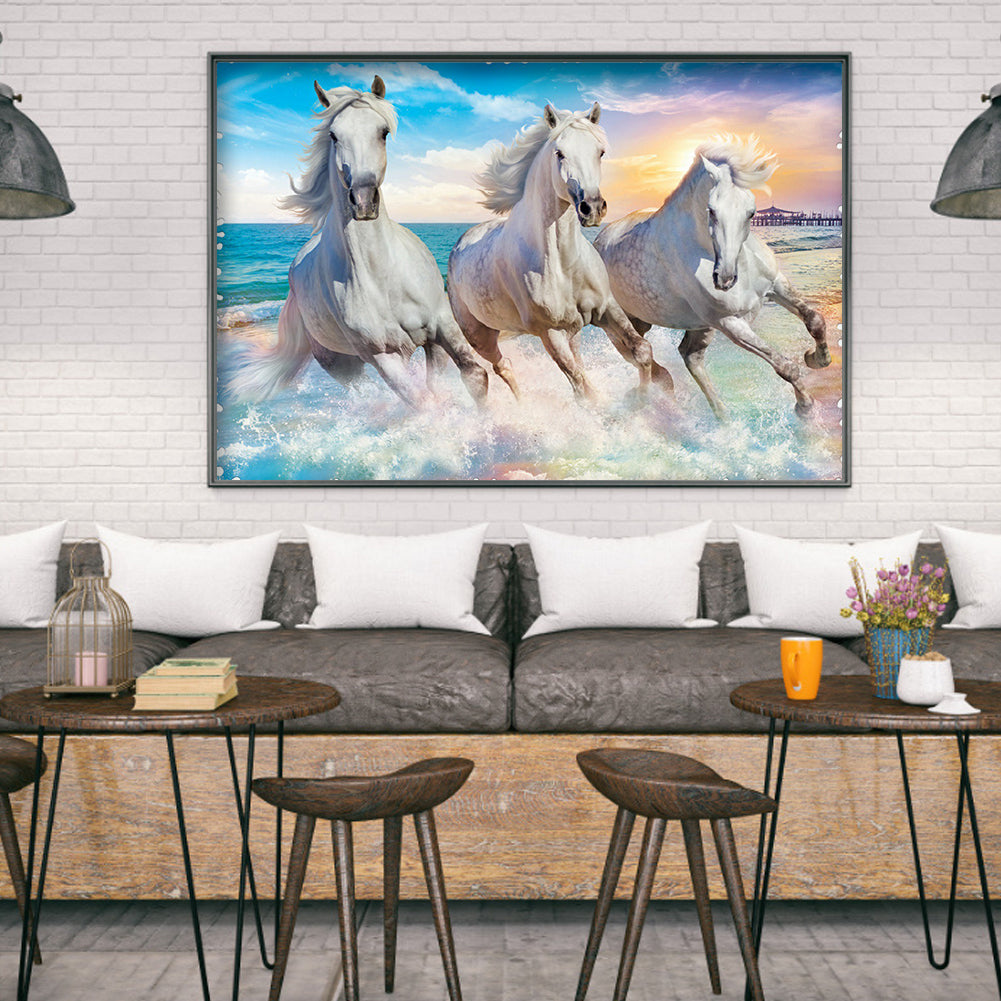 White Horse - Full Square Drill Diamond Painting 30*40CM