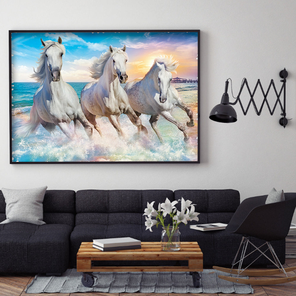 White Horse - Full Square Drill Diamond Painting 30*40CM