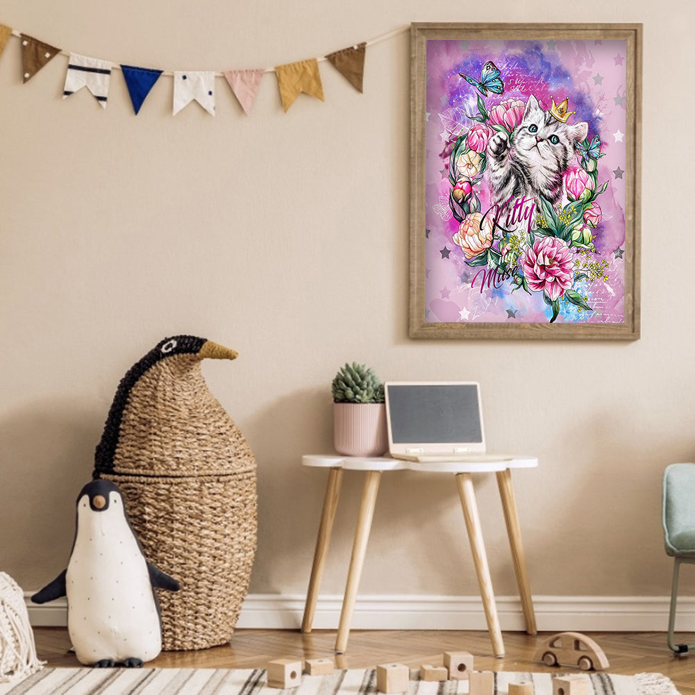 Cat - Full Square Drill Diamond Painting 30*40CM