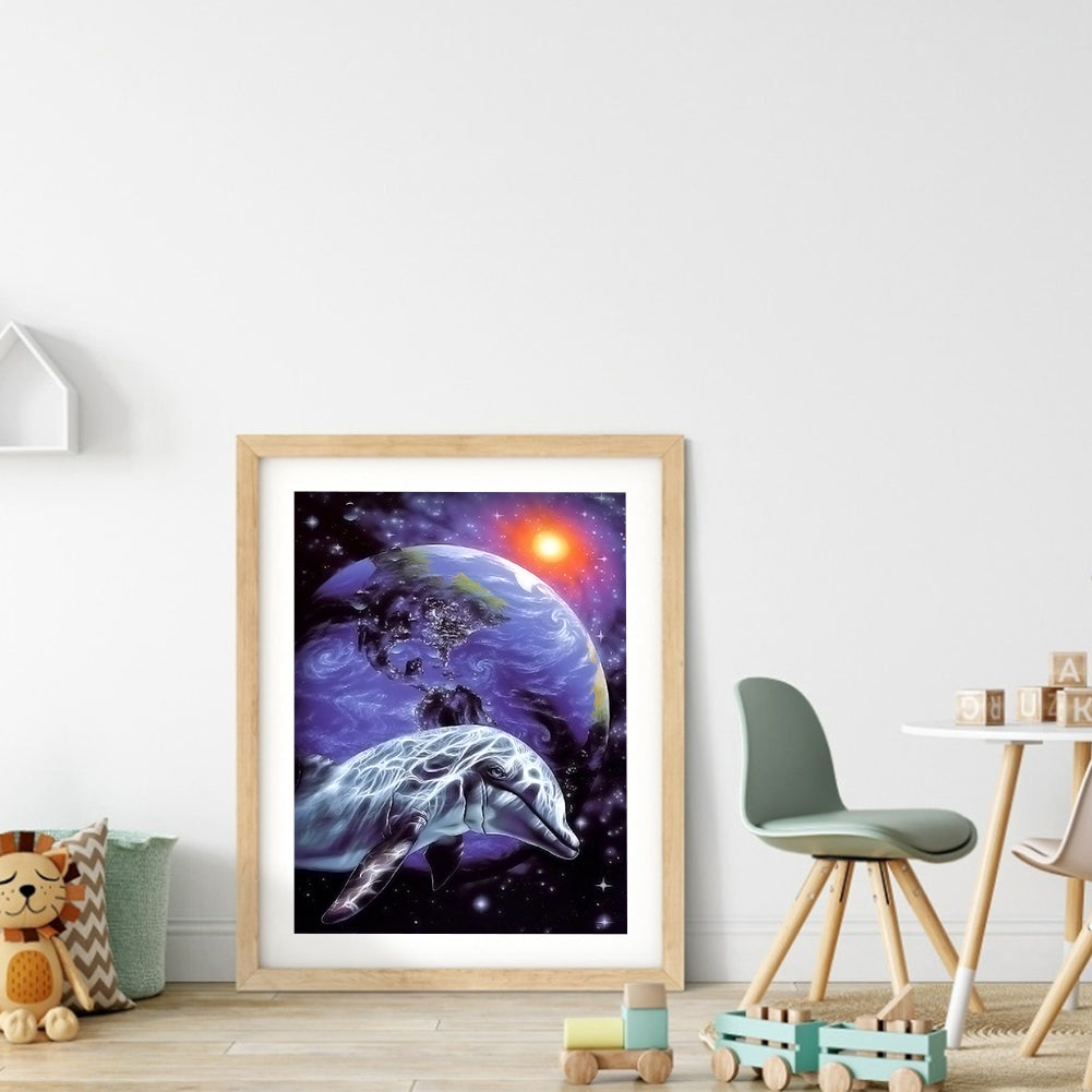 Dolphin - Full Square Drill Diamond Painting 30*40CM