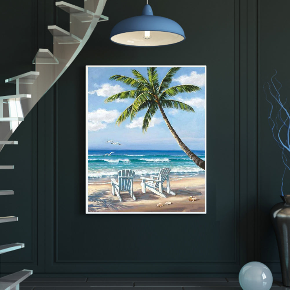 Beach - 11CT Stamped Cross Stitch 36*46CM