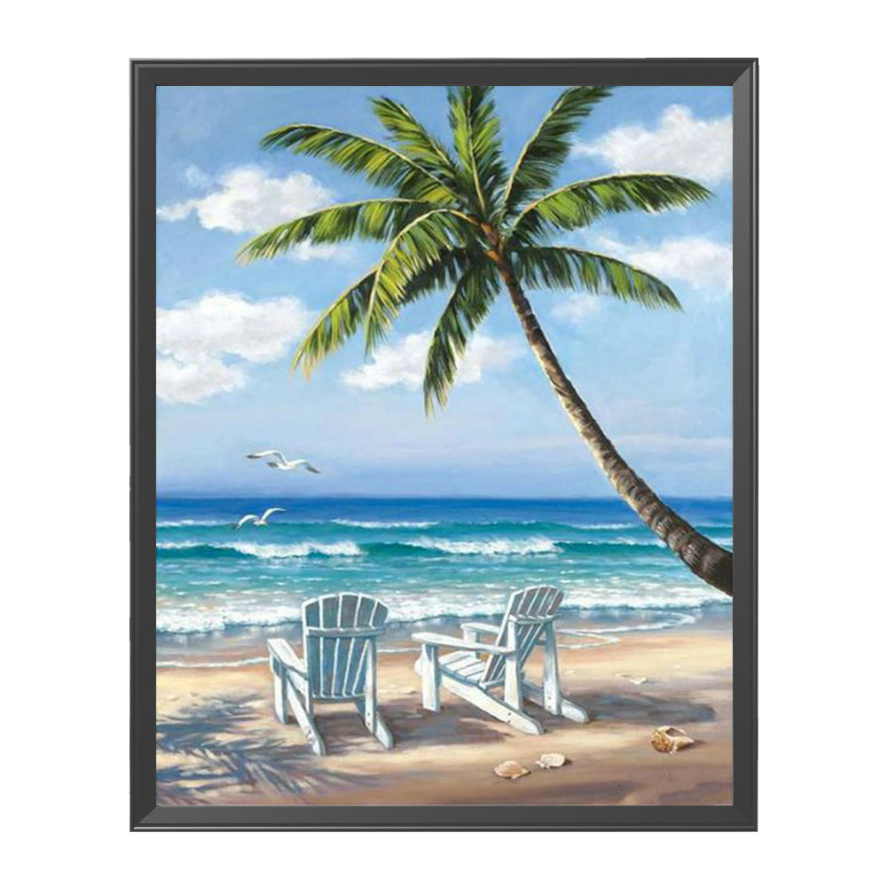 Beach - 11CT Stamped Cross Stitch 36*46CM