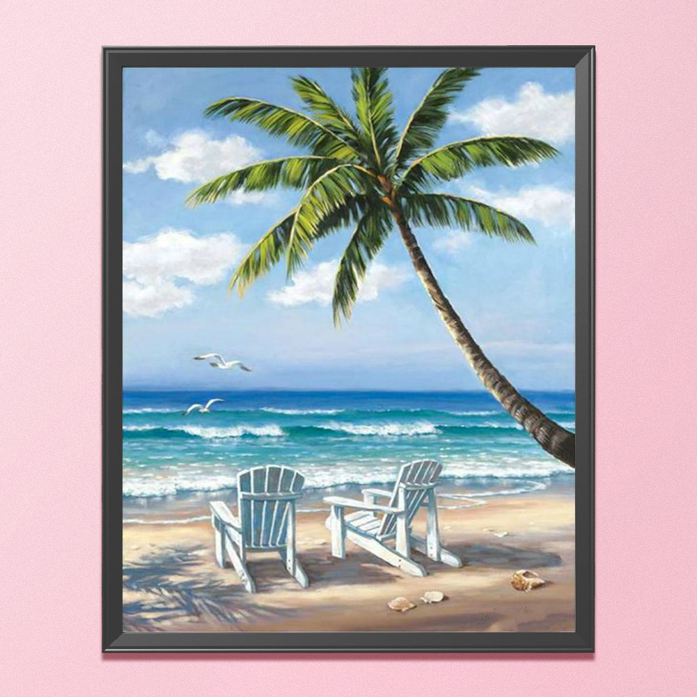 Beach - 11CT Stamped Cross Stitch 36*46CM