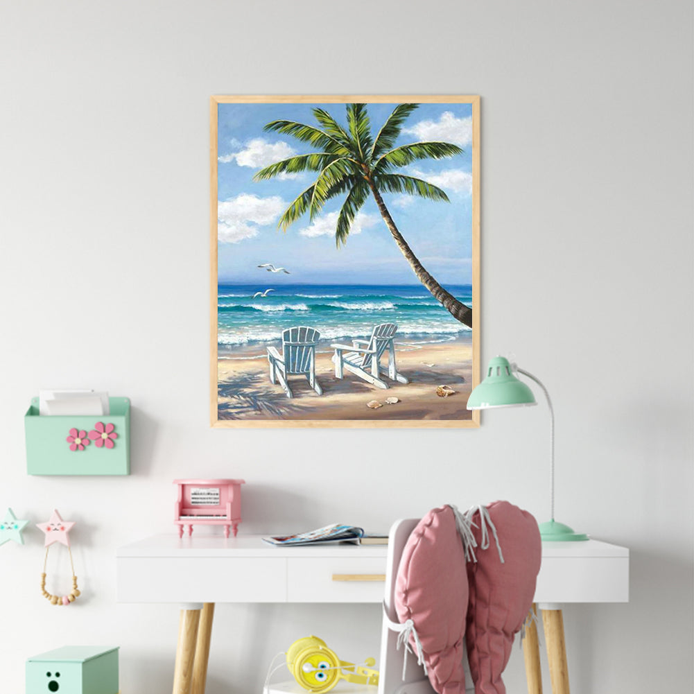 Beach - 11CT Stamped Cross Stitch 36*46CM