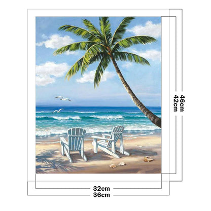 Beach - 11CT Stamped Cross Stitch 36*46CM