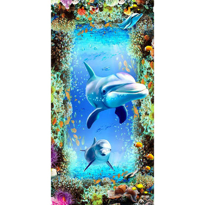 Dolphin - Full Round Drill Diamond Painting 40*80CM