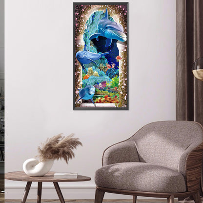 Dolphin - Full Round Drill Diamond Painting 40*80CM