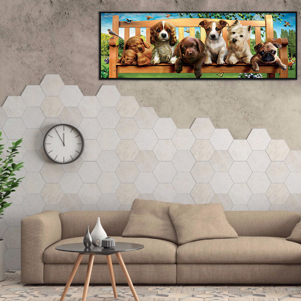 Dog - Full Round Drill Diamond Painting 90*30CM