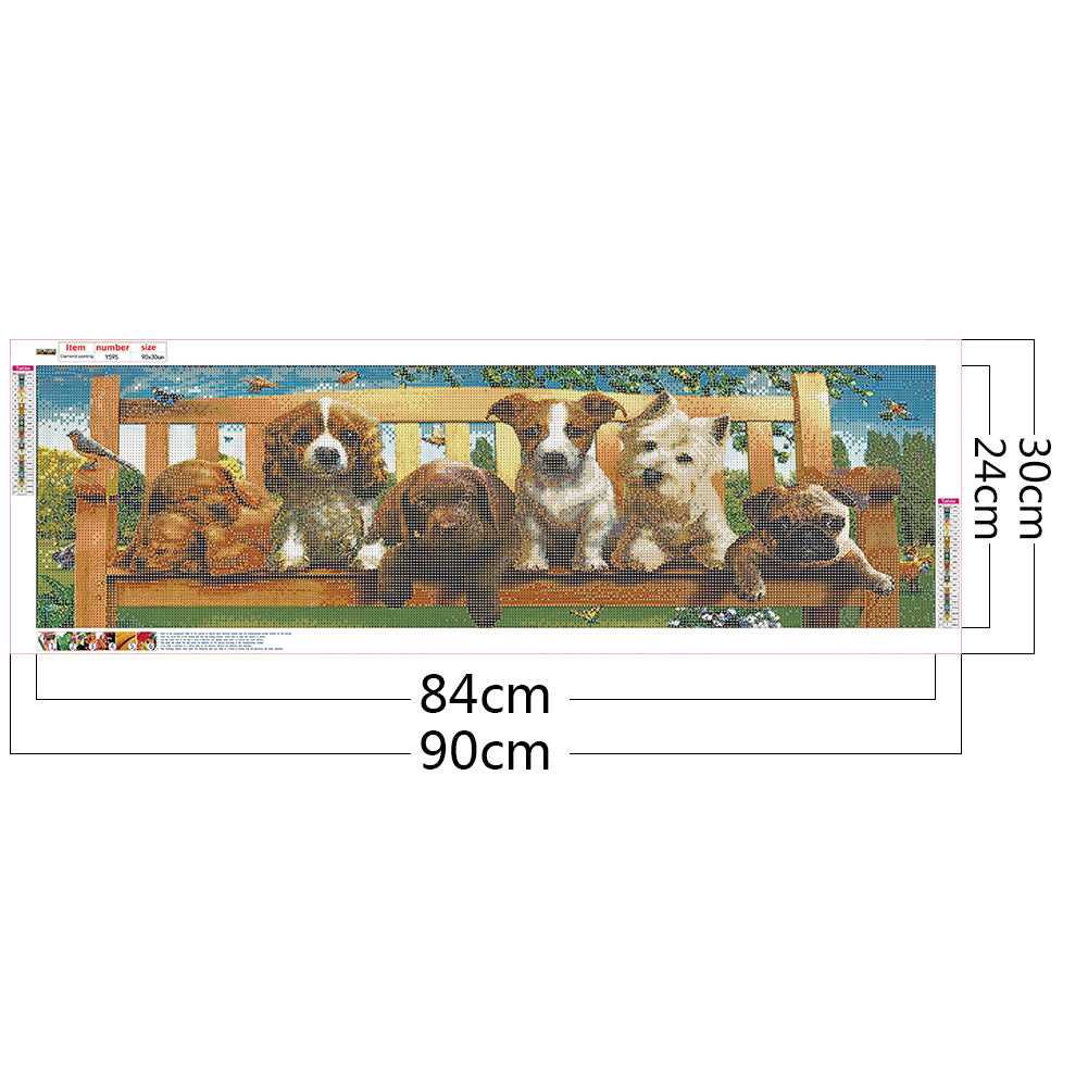 Dog - Full Round Drill Diamond Painting 90*30CM