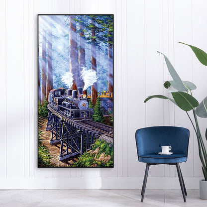 Jet Forest Train - Full Round Drill Diamond Painting 40*80CM