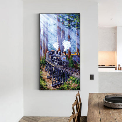 Jet Forest Train - Full Round Drill Diamond Painting 40*80CM