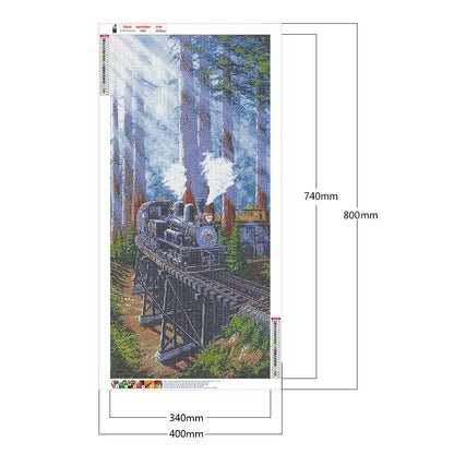 Jet Forest Train - Full Round Drill Diamond Painting 40*80CM