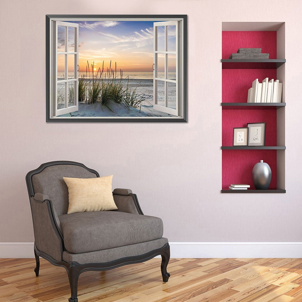 Beach Outside The Window - Full Round Drill Diamond Painting 40*30CM
