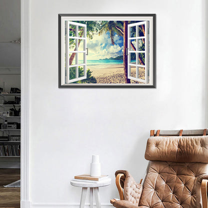 Beach Outside The Window - Full Round Drill Diamond Painting 40*30CM