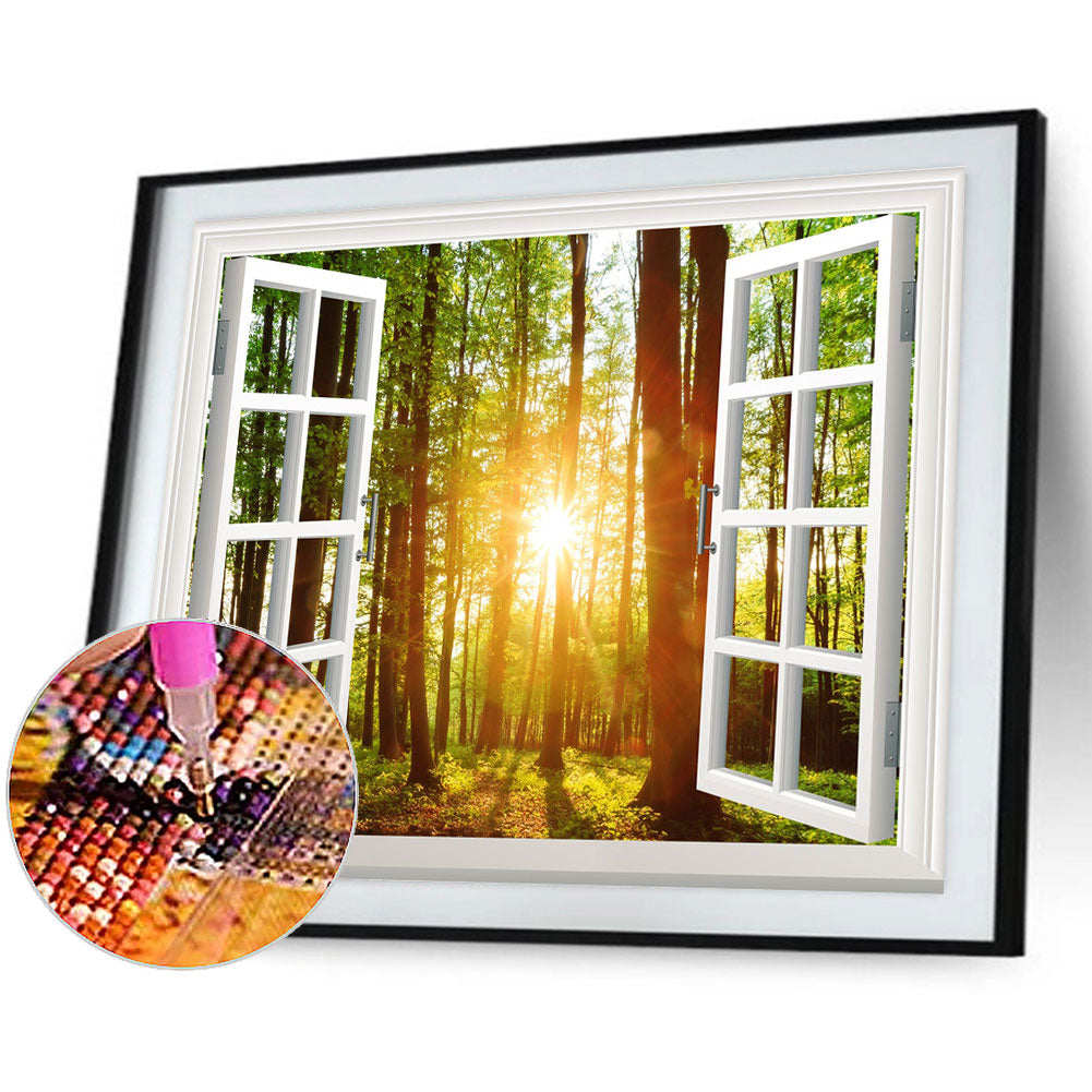 Forest Landscape Series Outside The Window - Full Round Drill Diamond Painting 40*30CM