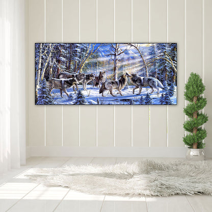 Wolf Pack - Full Round Drill Diamond Painting 80*40CM