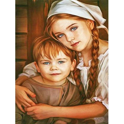 Siblings - Full Round Drill Diamond Painting 30*40CM