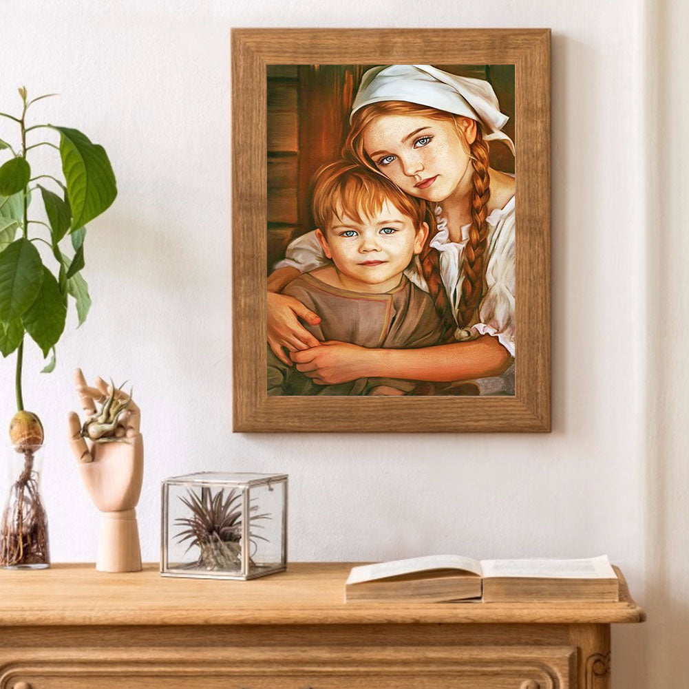 Siblings - Full Round Drill Diamond Painting 30*40CM