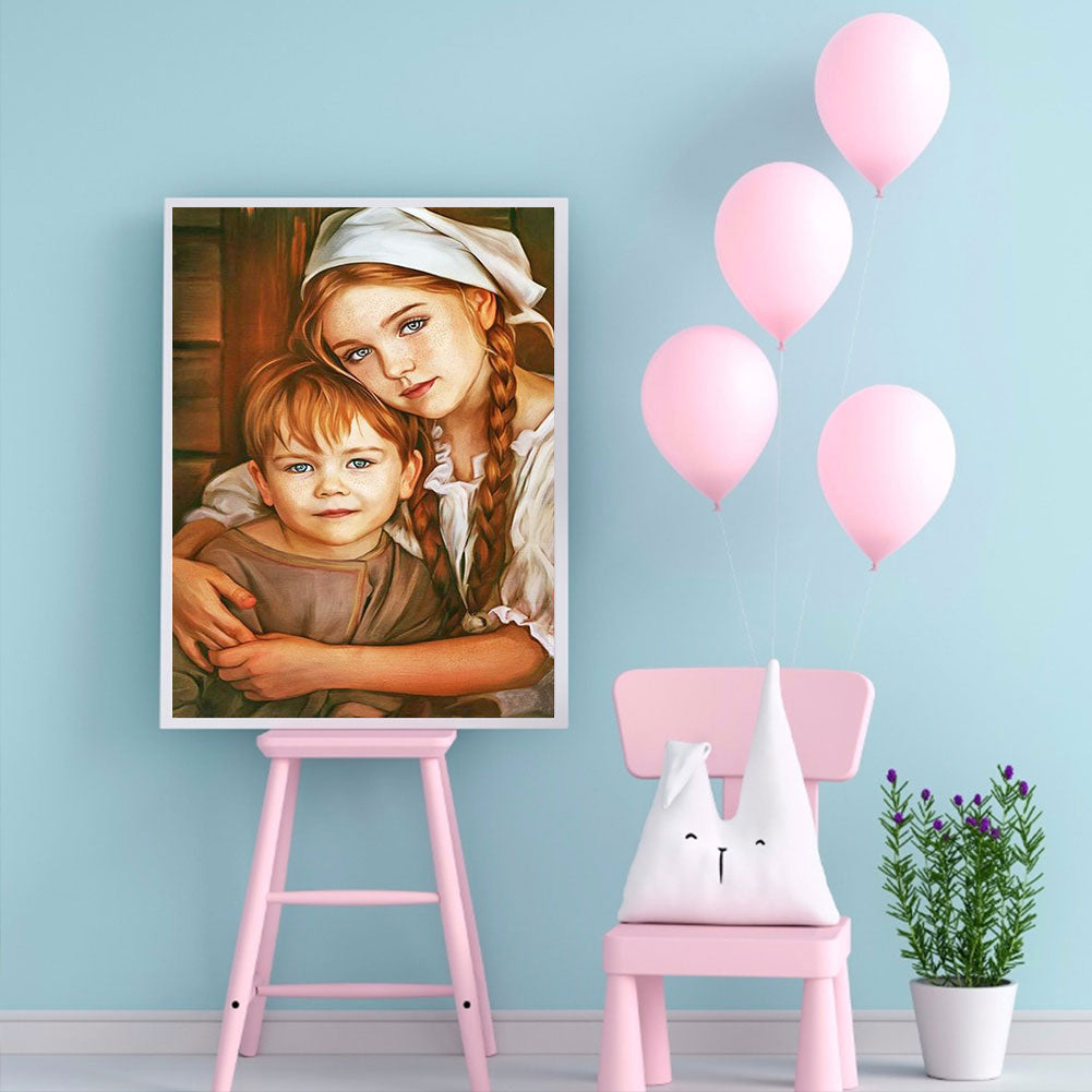 Siblings - Full Round Drill Diamond Painting 30*40CM
