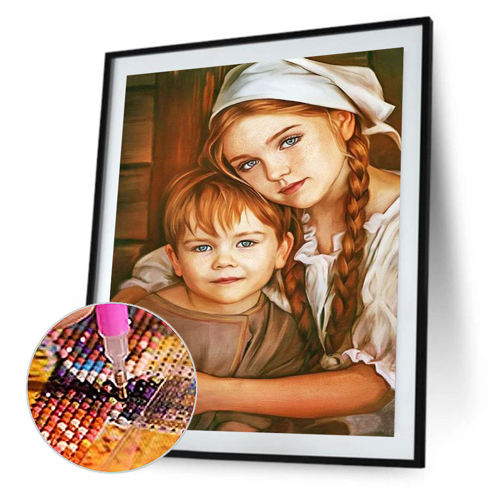 Siblings - Full Round Drill Diamond Painting 30*40CM