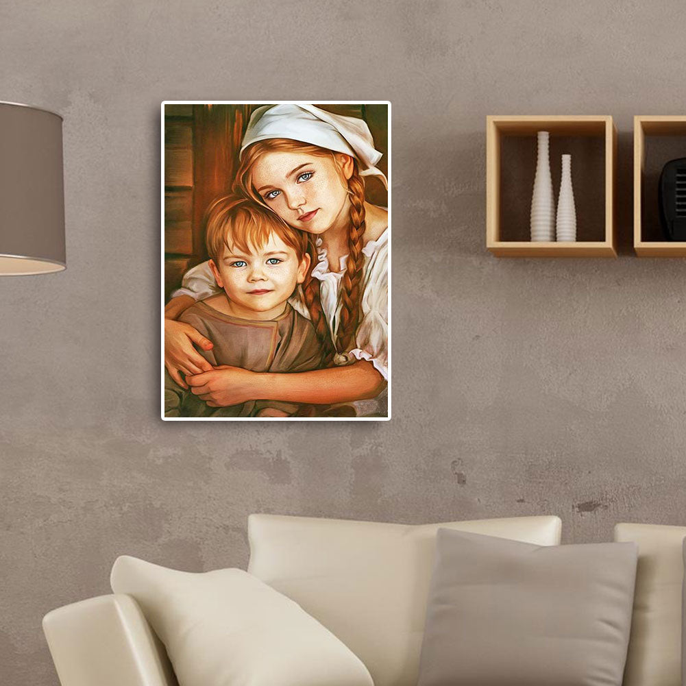 Siblings - Full Round Drill Diamond Painting 30*40CM