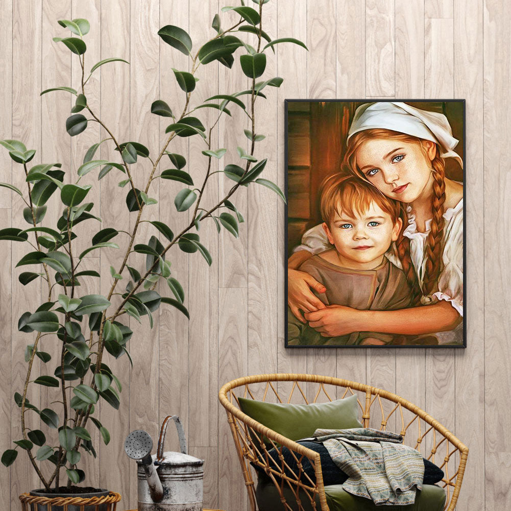 Siblings - Full Round Drill Diamond Painting 30*40CM