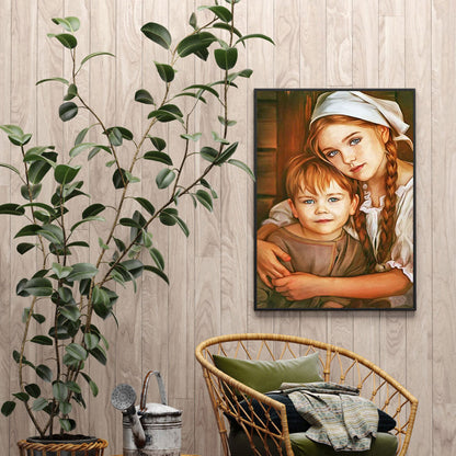 Siblings - Full Round Drill Diamond Painting 30*40CM