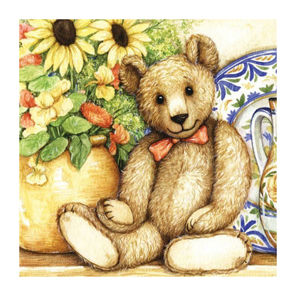 Teddy Bear - Full Round Drill Diamond Painting 30*30CM