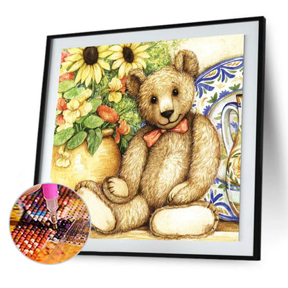 Teddy Bear - Full Round Drill Diamond Painting 30*30CM