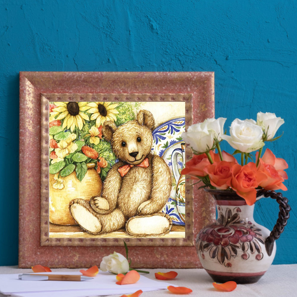 Teddy Bear - Full Round Drill Diamond Painting 30*30CM