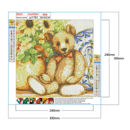 Teddy Bear - Full Round Drill Diamond Painting 30*30CM