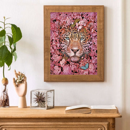 Cheetah And Flower - Full Round Drill Diamond Painting 30*40CM