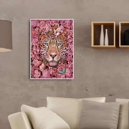 Cheetah And Flower - Full Round Drill Diamond Painting 30*40CM