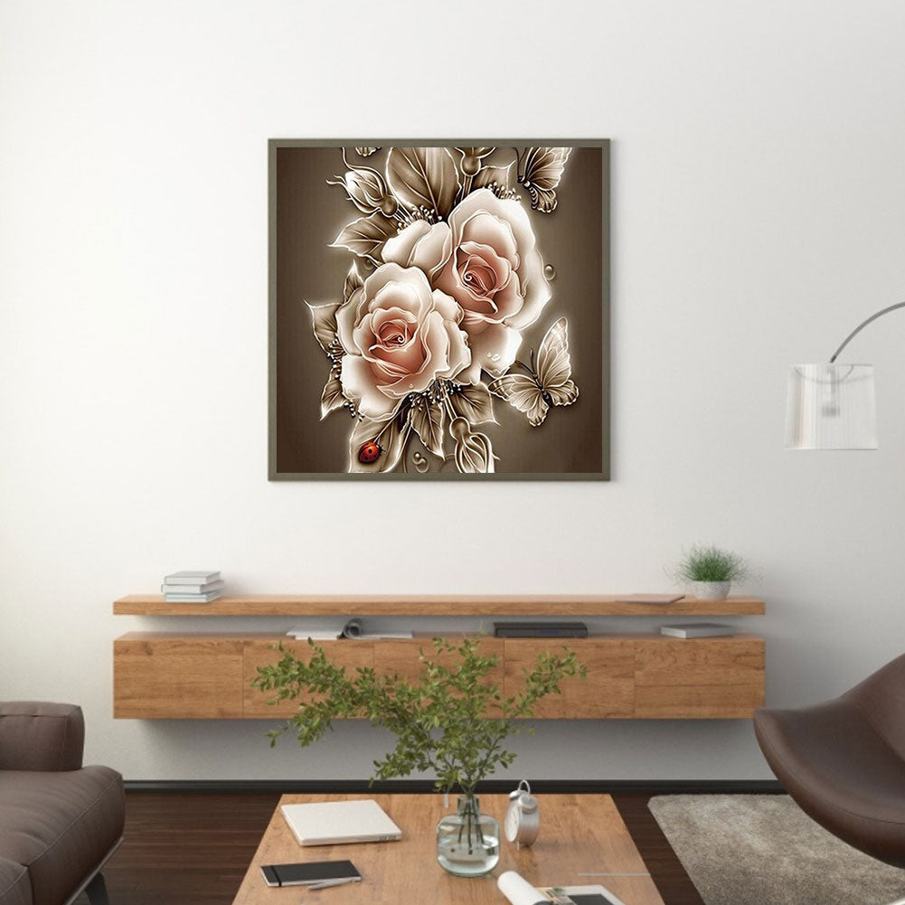 Vintage Rose - Full Square Drill Diamond Painting 35*35CM