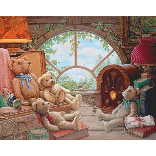 Teddy Bear - Full Round Drill Diamond Painting 40*30CM