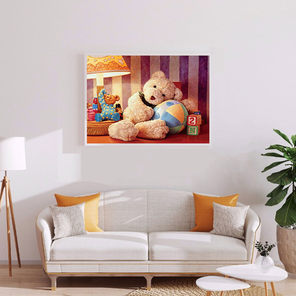 Teddy Bear - Full Round Drill Diamond Painting 40*30CM