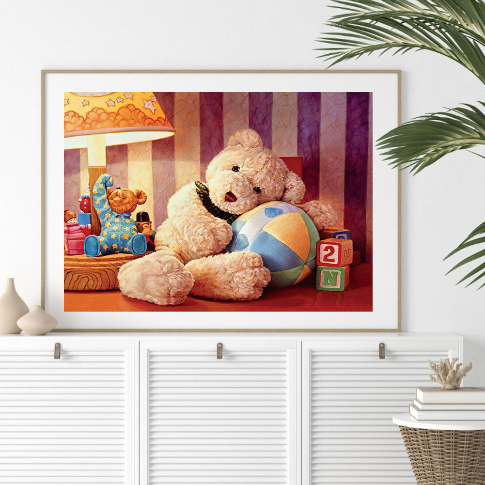 Teddy Bear - Full Round Drill Diamond Painting 40*30CM