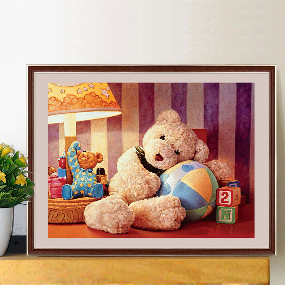 Teddy Bear - Full Round Drill Diamond Painting 40*30CM