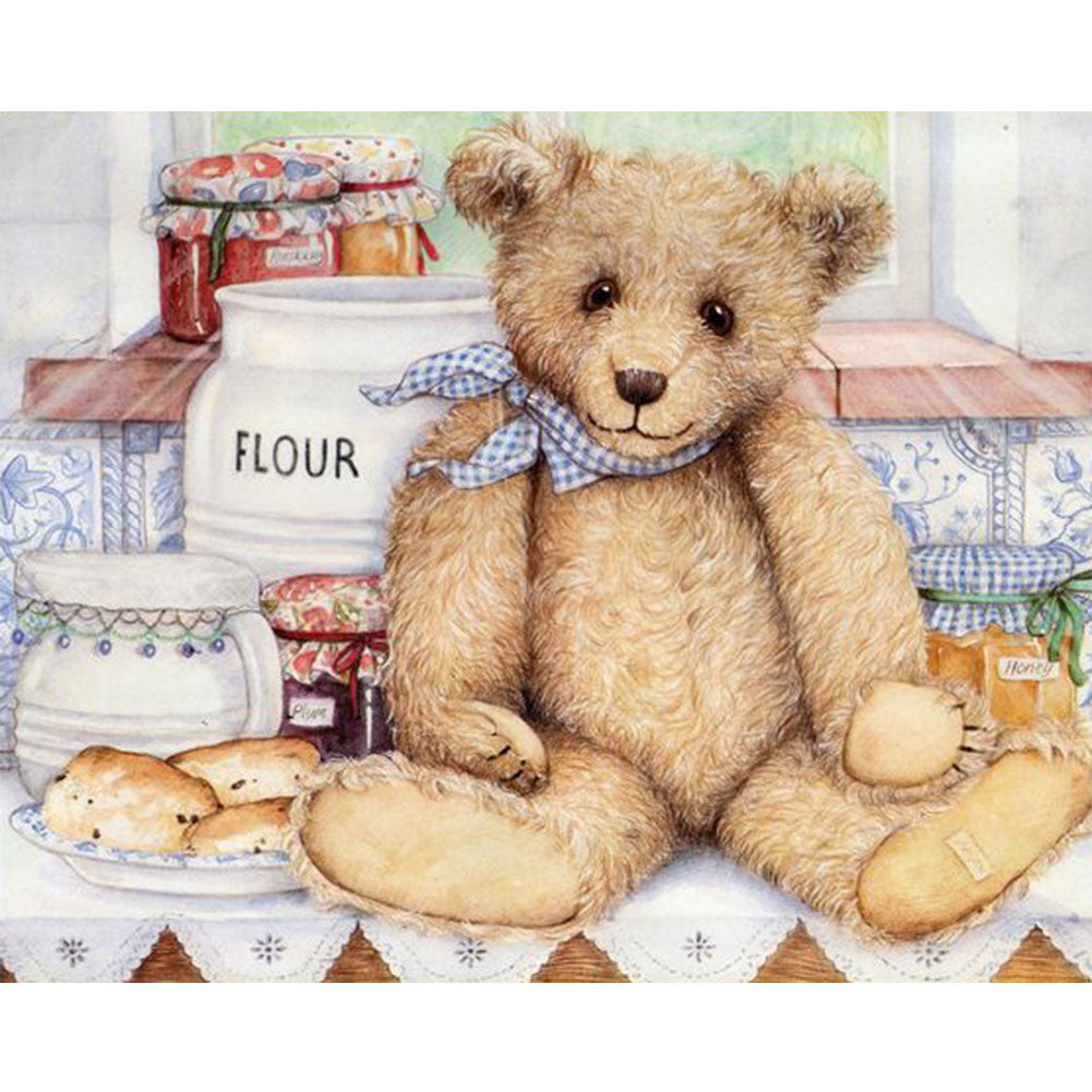 Teddy Bear - Full Round Drill Diamond Painting 40*30CM