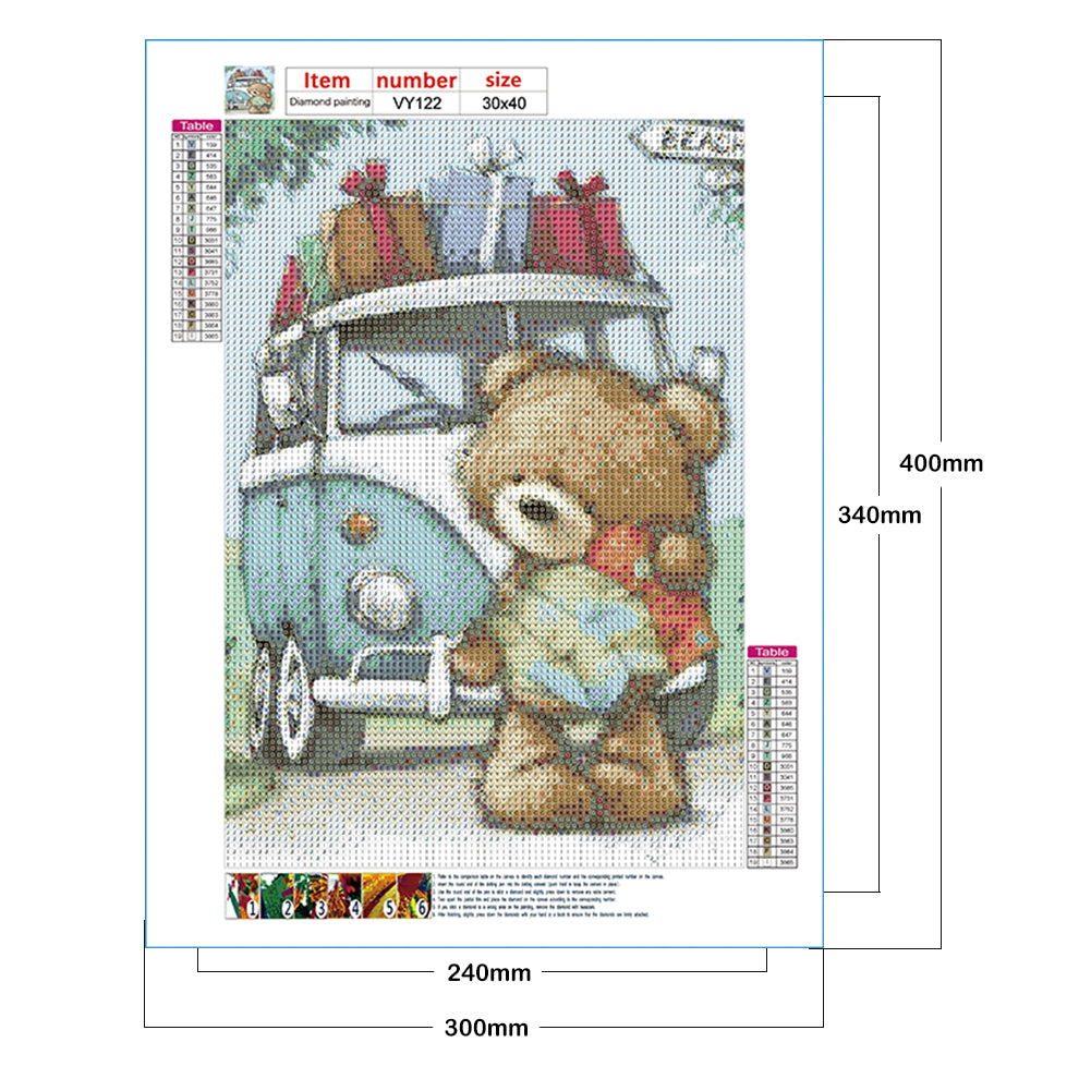 Teddy Bear - Full Round Drill Diamond Painting 30*40CM