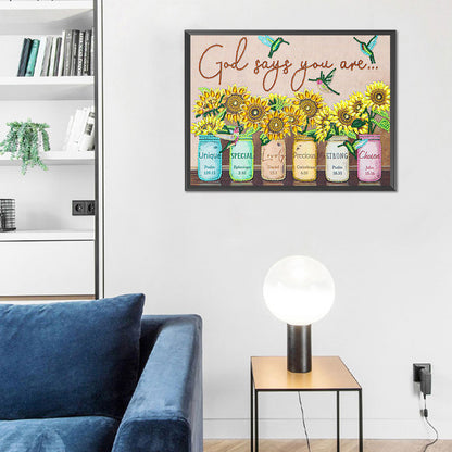 English Calligraphy And Painting Of Flowers And Plants - Special Shaped Drill Diamond Paiting 40*30CM