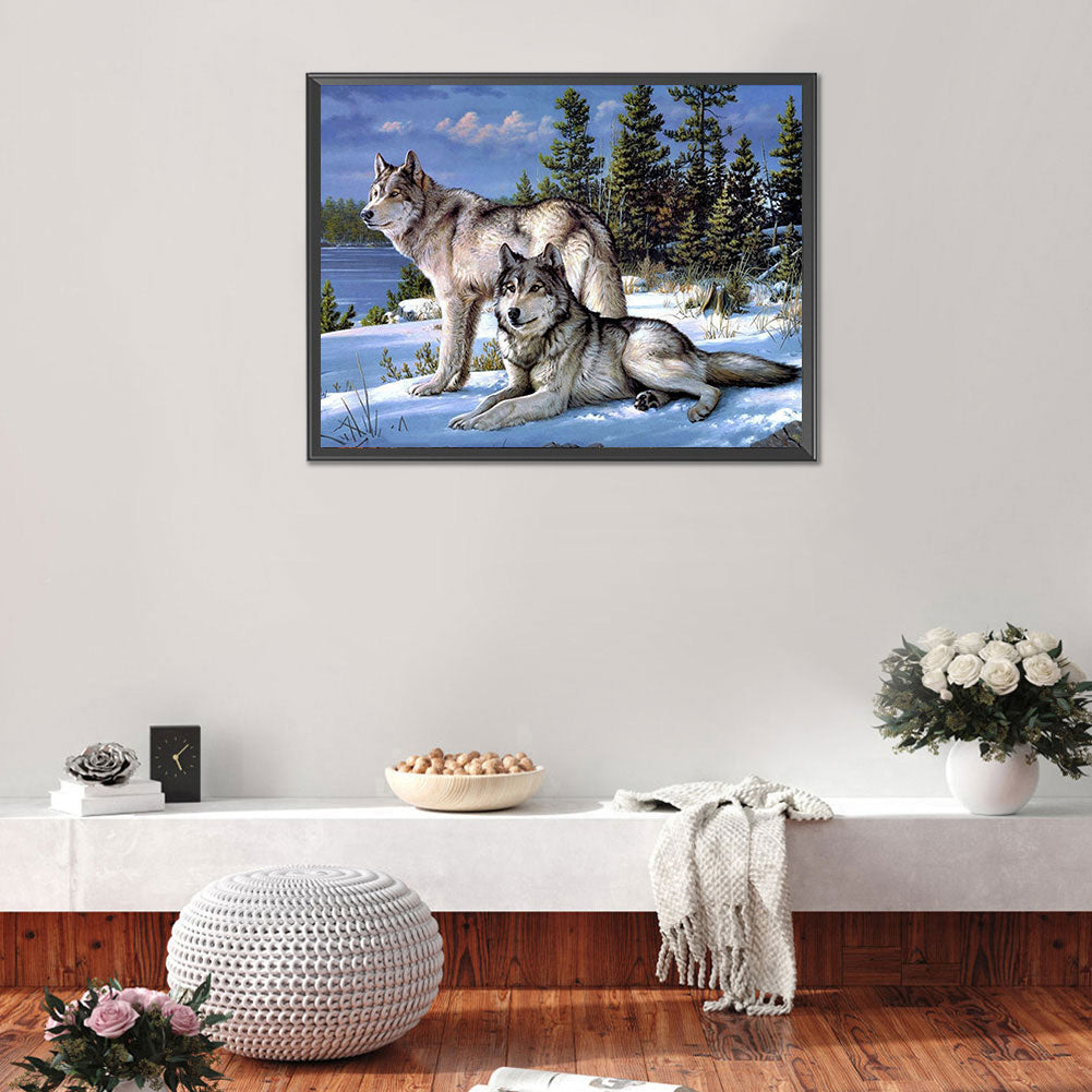 Wolf - Full Round Drill Diamond Painting 50*40CM