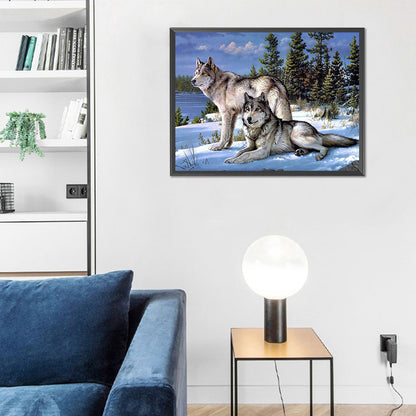 Wolf - Full Round Drill Diamond Painting 50*40CM