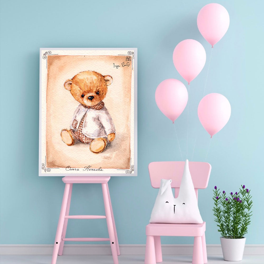 Teddy Bear - Full Round Drill Diamond Painting 30*40CM