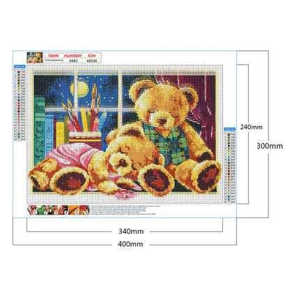 Teddy Bear - Full Round Drill Diamond Painting 40*30CM