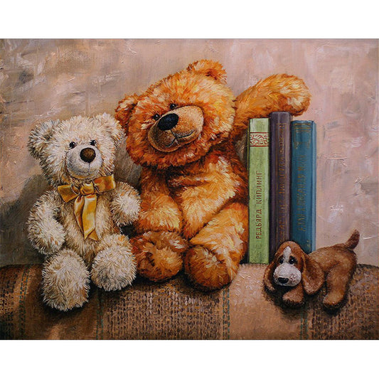 Teddy Bear - Full Round Drill Diamond Painting 40*30CM