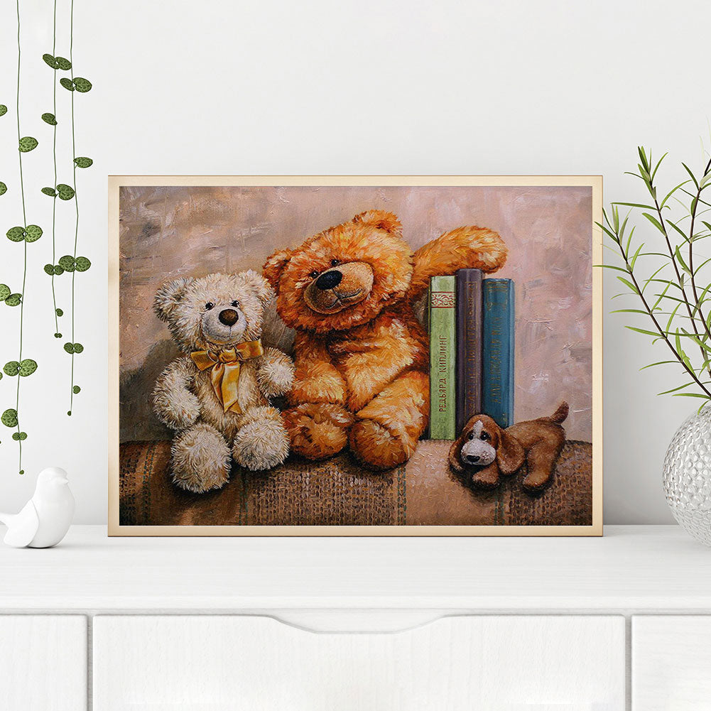 Teddy Bear - Full Round Drill Diamond Painting 40*30CM