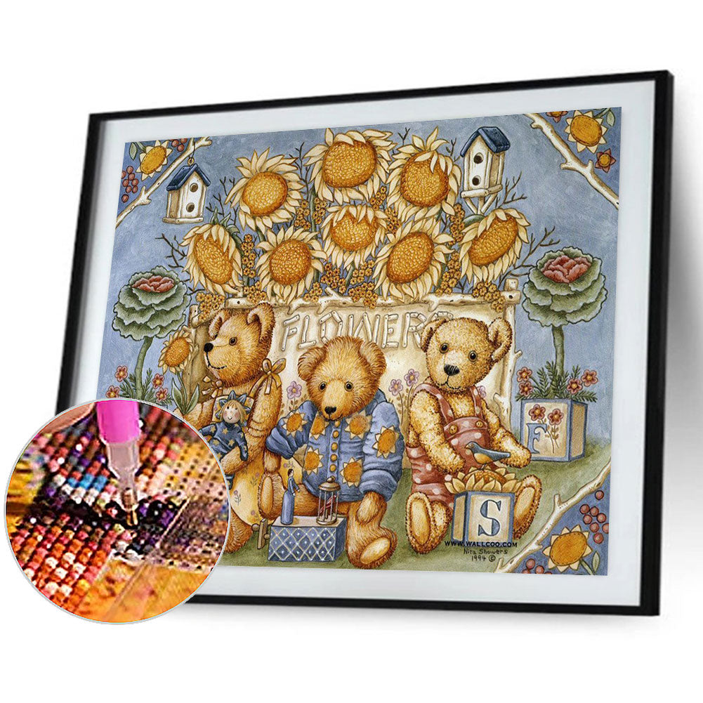 Teddy Bear - Full Round Drill Diamond Painting 50*40CM