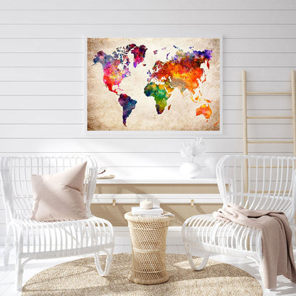 World Map - Full Round Drill Diamond Painting 40*30CM